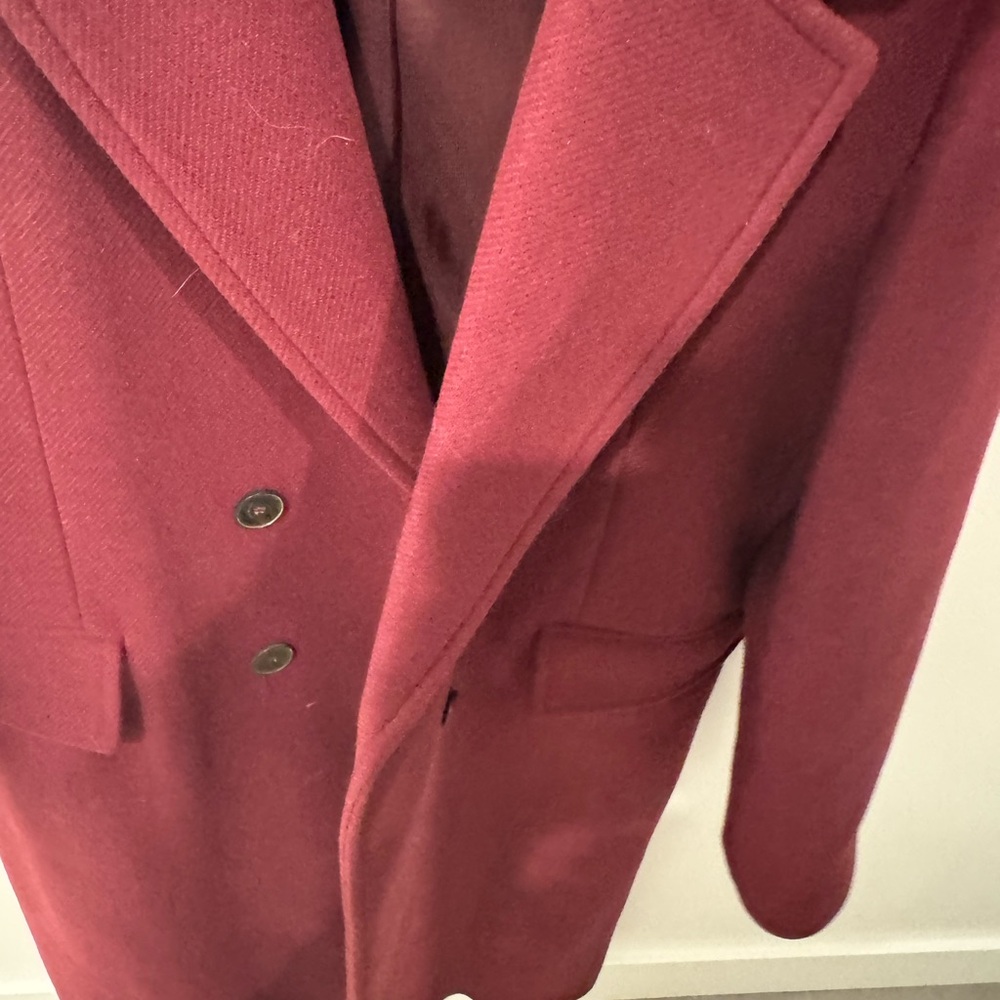 Zara Burgundy Double-Breasted Trench Coat - Picture 11 of 13